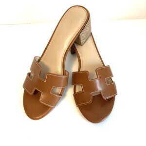 Crown & Ivy Raven H - Brand Cognac Color Slide Sandals Size 8.5